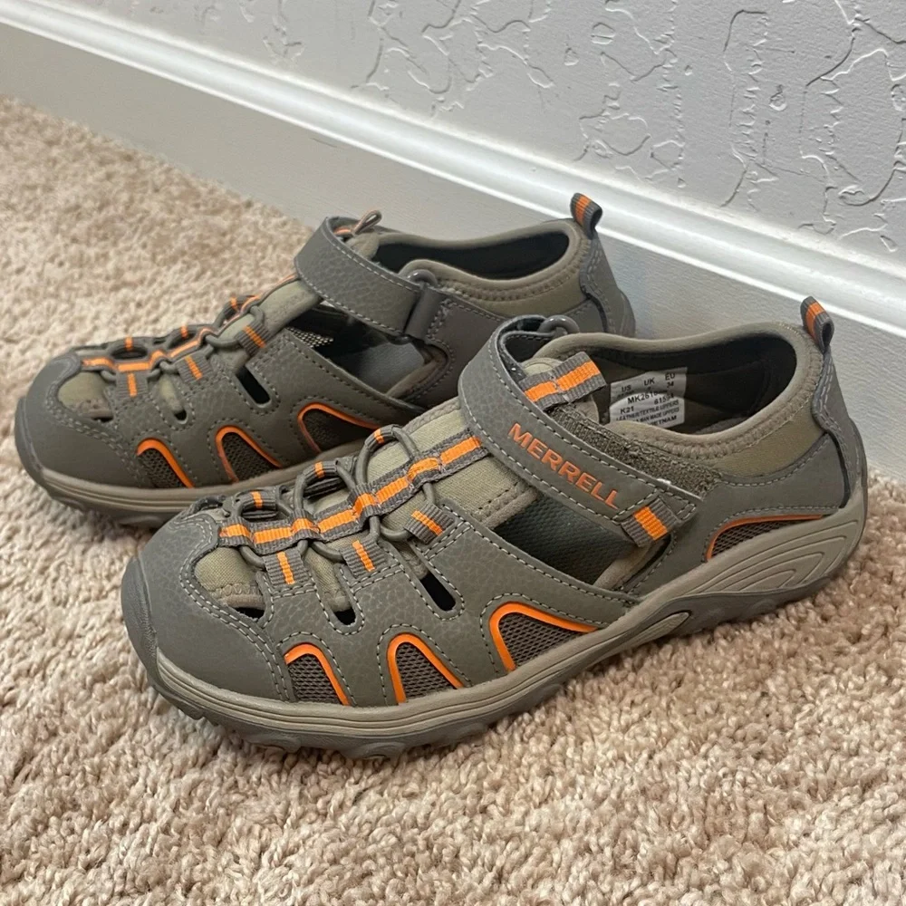 Merrell Kids Hydro H2O Hiker Outdoor Sport Sandal Size 3 Big Kid Gunsmoke/Orange